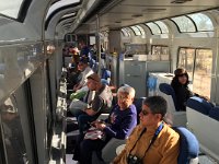 In the Observation car, waiting for breakfast