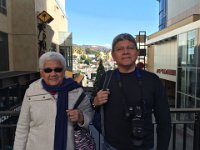 Leonor and Francisco with the Hollywood sign in the background