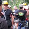 Francisco talks to the zip line crew