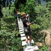 the zipline tour also had this wobbly bridge to cross. Francisco is holding on