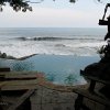 view of the ocean from a hotel pool