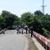 we were stopped at this bridge because a storm had caused damage. no vehicles could cross
