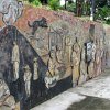 a Memorial wall to the civil war dead in Cuzcatlan Park in central San Salvador