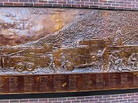 A mural located across the street from where the twin towers were