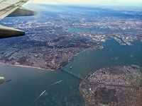 The Verrazano Narrows Bridge, Staten Island on the left and part of Brooklyn on the right
