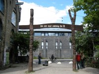 Entrance to the EU from Christiana. they had a riot outside the night before; lots of debris still around