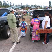 In town, we attended a Navajo celebration. Francisco is talking with them