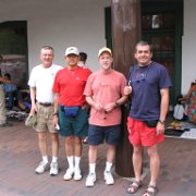 on Santa Fe's main square.  Bill, Francisco, Keith, Egidio
