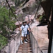 Keith and Egidio crossing one of the many suspended bridges