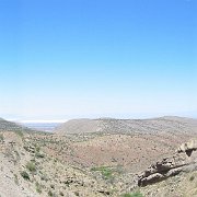 Pano view of Tularosa Basin with White Sands Nat Monument from the Sacamento Mountains