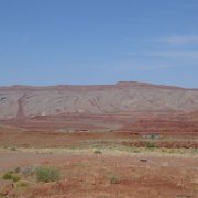 along the road to Mexican Hat the land fractures in this area are very peculiar