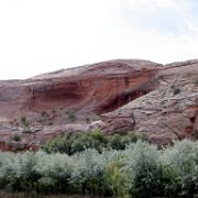 cliff dwelling ruins across the river