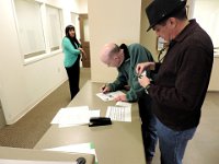 Egidio and Keith getting their wedding license