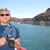 IMG 7416  Francisco on Lake Mead with Hoover Dam in backgroun